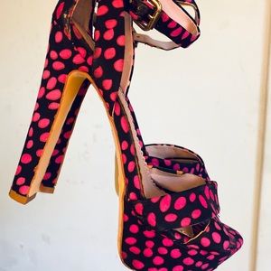 Colin Stuart Pink Polka Dot Pumps.